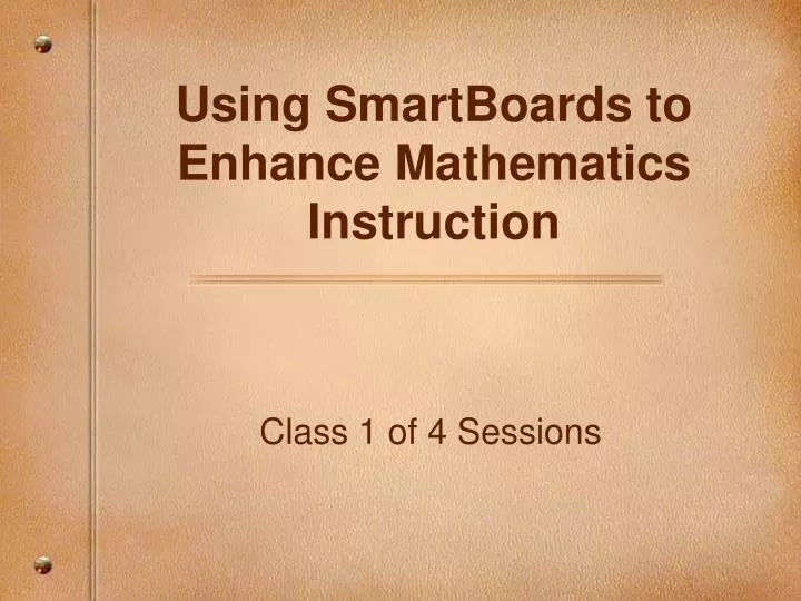 using smartboards to enhance mathematics instruction