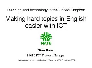 tom rank nate ict projects manager