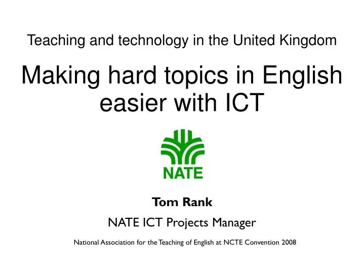 tom rank nate ict projects manager