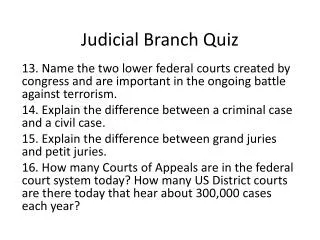 Judicial Branch Quiz