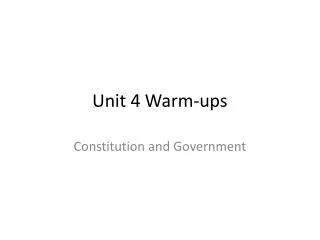 Unit 4 Warm-ups