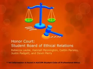 Honor Court: Student Board of Ethical Relations