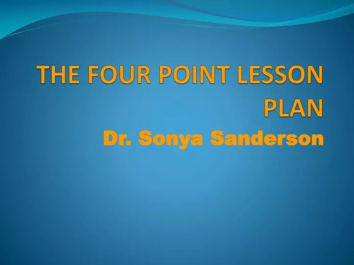 the four point lesson plan