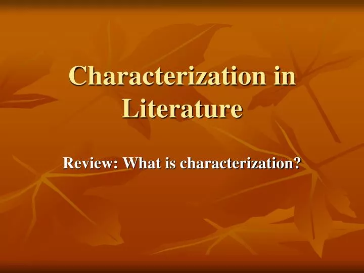 characterization in literature