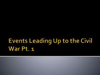 Events Leading Up to the Civil War Pt. 1