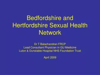 Bedfordshire and Hertfordshire Sexual Health Network