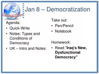 Jan 8 – Democratization