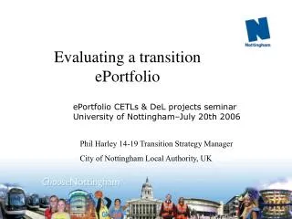 Evaluating a transition ePortfolio