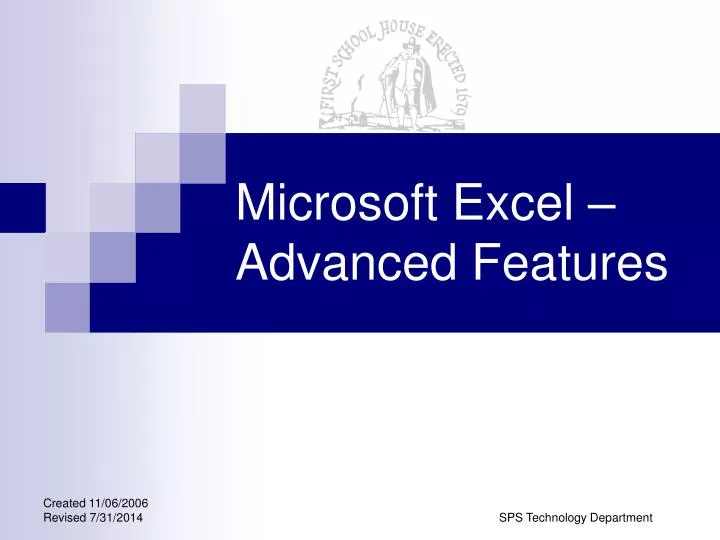 microsoft excel advanced features
