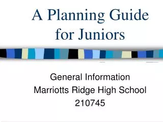 A Planning Guide for Juniors