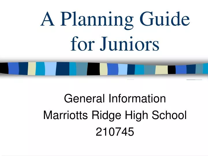 a planning guide for juniors