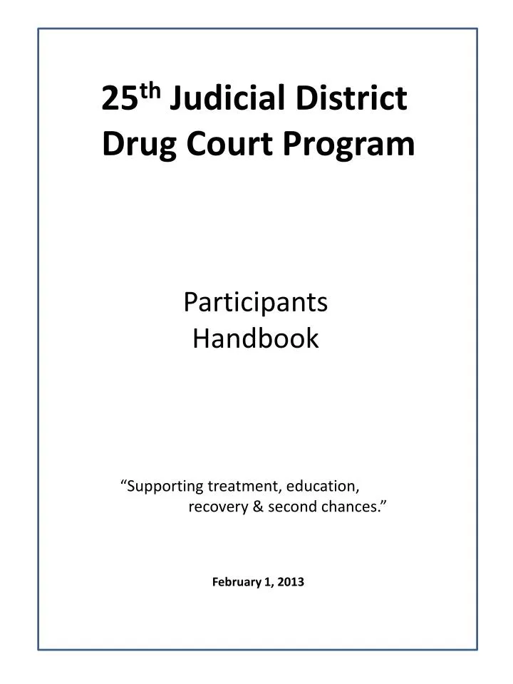 25 th judicial district drug court program