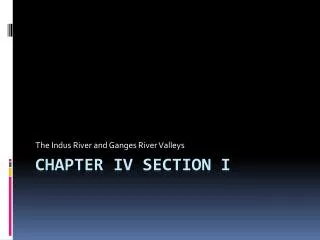 Chapter IV Section I