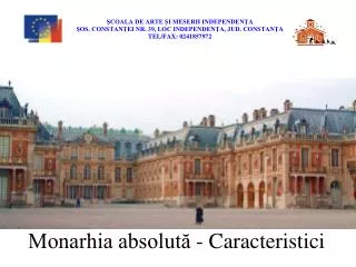 monarhia absolut caracteristici