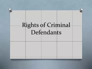 Rights of Criminal Defendants