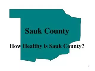 Sauk County How Healthy is Sauk County?