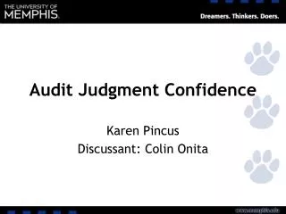 Audit Judgment Confidence