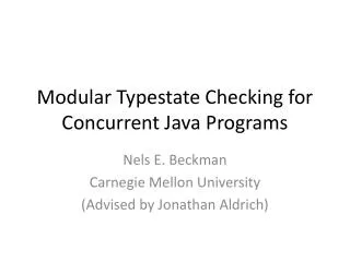 Modular Typestate Checking for Concurrent Java Programs