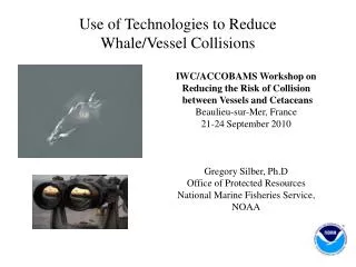 Use of Technologies to Reduce Whale/Vessel Collisions