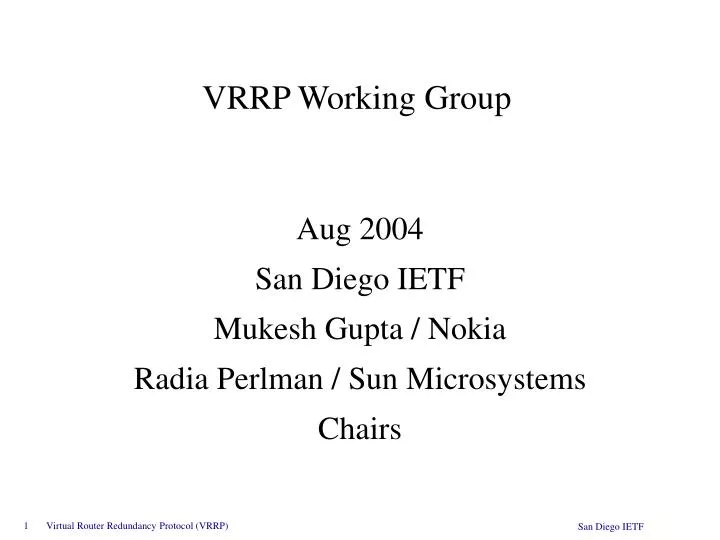 vrrp working group