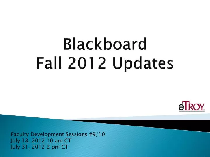 blackboard fall 2012 updates