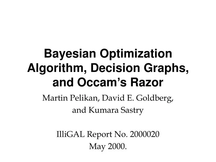 bayesian optimization algorithm decision graphs and occam s razor