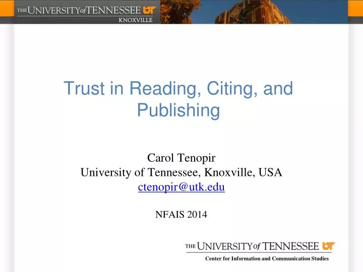 trust in reading citing and publishing