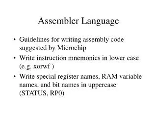 Assembler Language
