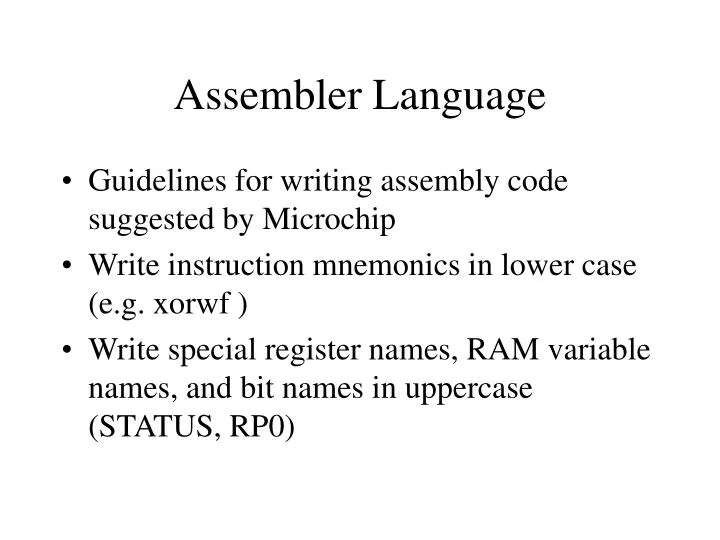 assembler language