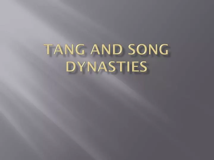 tang and song dynasties
