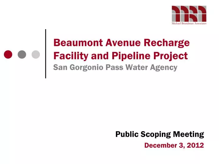 beaumont avenue recharge facility and pipeline project san gorgonio pass water agency