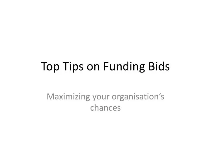 top tips on funding bids