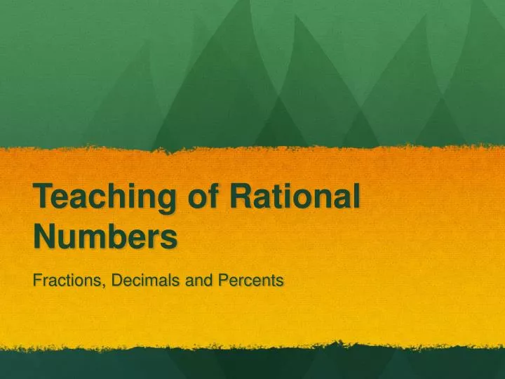 teaching of rational numbers