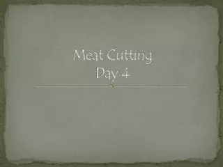 Meat Cutting Day 4