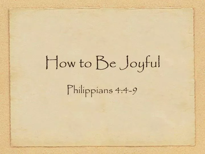 how to be joyful