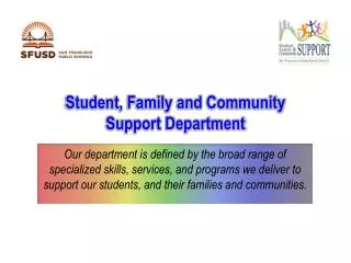 Student, Family and Community Support Department