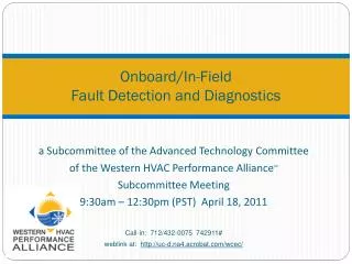 Onboard/In-Field Fault Detection and Diagnostics