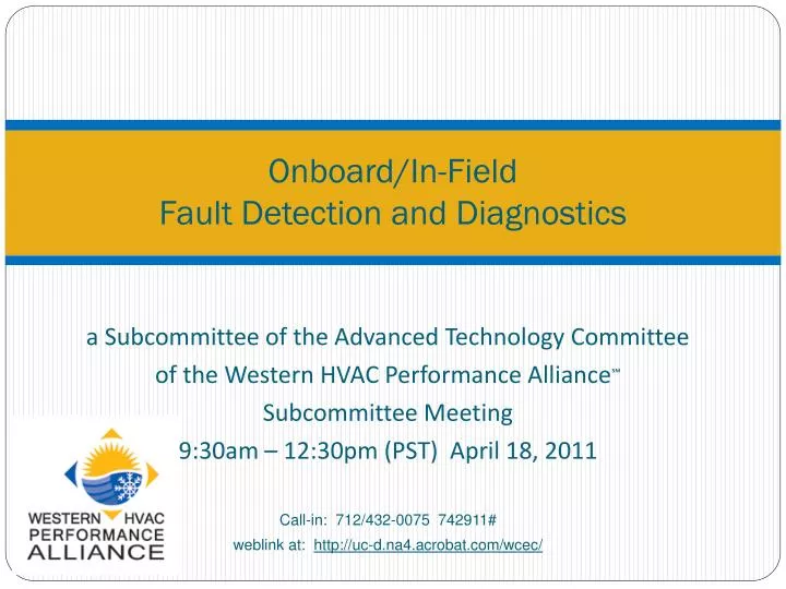 onboard in field fault detection and diagnostics