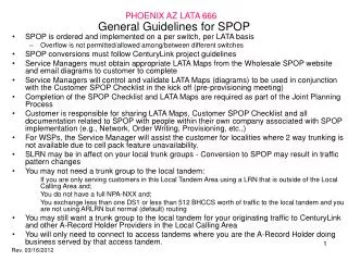 General Guidelines for SPOP