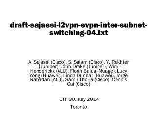 draft-sajassi-l2vpn-evpn-inter-subnet-switching-04.txt