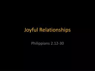 Joyful Relationships