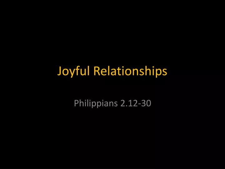joyful relationships
