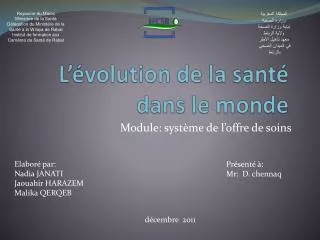 l volution de la sant dans le monde