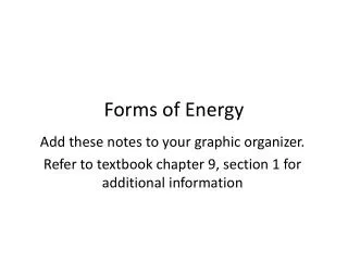 Forms of Energy