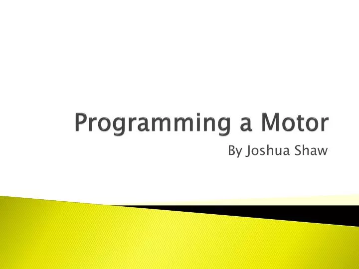 programming a motor
