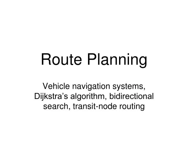 route planning