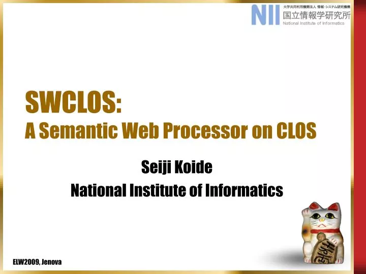 swclos a semantic web processor on clos