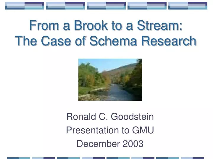 from a brook to a stream the case of schema research