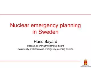 Nuclear emergency planning in Sweden