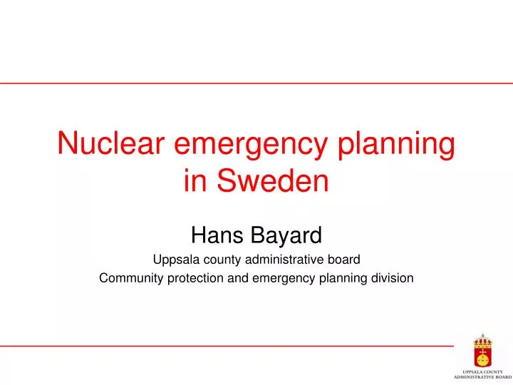 nuclear emergency planning in sweden